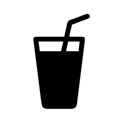 Cup of Soda with Straw in Simple Outline Style Perfect for Beverage and Fast Food Designs