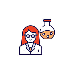 Lab Assistant icon design with white background stock illustration