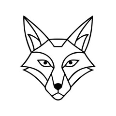 Fox Head Outline with Large Triangular Ears and Pointed Snout Perfect for Logos and Nature Designs