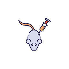 Lab Mouse icon design with white background stock illustration
