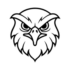 Fototapeta premium Hawk Head Outline with Sharp Beak and Focused Eyes Ideal for Logos Tattoos and Wildlife Designs