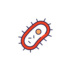 Bacteria icon design with white background stock illustration