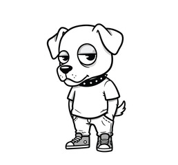 Trendy Cartoon Dog in Style