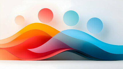 Abstract Colorful Paper Waves Background