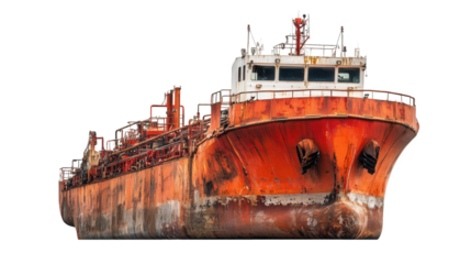 Rusty Cargo Ship in a Dry Dock