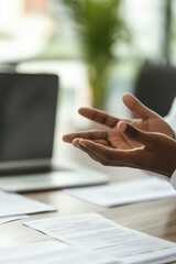 Fototapeta premium Hands gesturing during a business negotiation