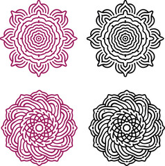 Set of mandala design like fingerprint new 2025