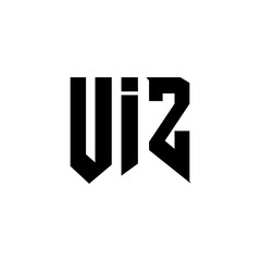UIZ letter logo design for technology company. UIZ logo design black and white color combination. UIZ logo, UIZ vector, UIZ design, UIZ icon, UIZ alphabet. UIZ typography logo design.