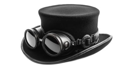 Classic Steampunk Hat with Vintage Goggles for Costume and Themed Events, Ideal for Fashion and Creative Projects