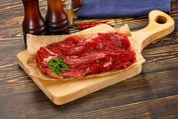 Raw beef meat piece for cooking