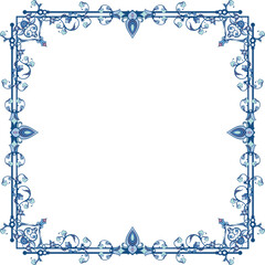 Vector ornamental floral frame series. Page decoration designs in Oriental and Turkish style, great for greeting cards and wedding invitations. Blue and violet colors.