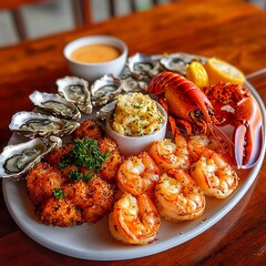 Seafood Platter: Restaurant Delicacy.