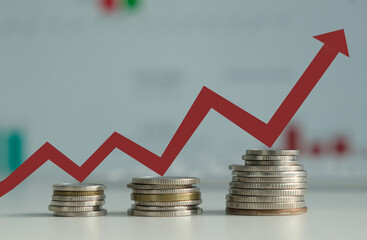 Finance chart showed a significant increase in stock market profits, driven by higher interest rates and steady growth in money investments. finance, growth, increase, interest, money, profit, stock