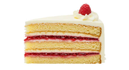 Raspberry Layer Cake Slice PNG