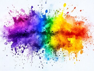 Fototapeta premium Rainbow Ink Splatter Background.