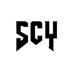 SCY letter logo design for technology company. SCY logo design black and white color combination. SCY logo, SCY vector, SCY design, SCY icon, SCY alphabet. SCY typography logo design.
