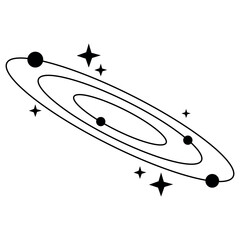 Universe icon vector, universe outline style icon, linear style universe icon vector in trendy flat style illustration isolated on white background. © Halalcreatives