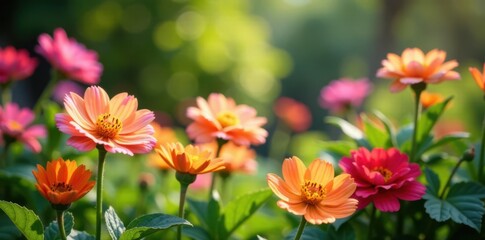 vibrant flowers blooming in a garden, garden, colors