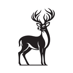 Vector modern stylish whitetail deer standing