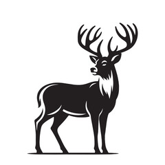 Vector modern stylish whitetail deer standing