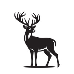 Vector modern stylish whitetail deer standing