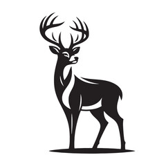 Vector modern stylish whitetail deer standing