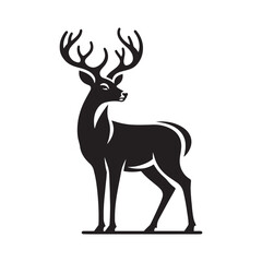 Vector modern stylish whitetail deer standing