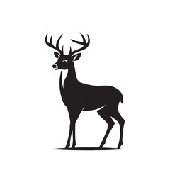 Vector modern stylish whitetail deer standing