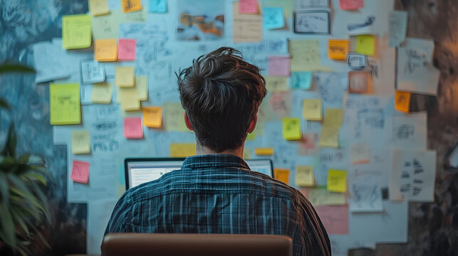 designer using augmented reality glasses while experimenting with product designs, surrounded by creative tools and tech equipment 