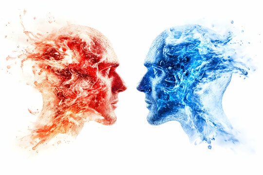 Fire and Ice Opposing Forces, Abstract Art