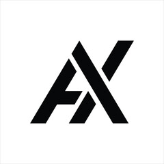 Fototapeta premium letter AX or XA Monogram Trendy Logo Modern Sleek Design