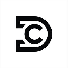 Obraz premium letter dc or cd futuristic rounded unique logo design