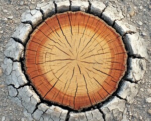 Tree Stump with Dry Ground, and Texture.