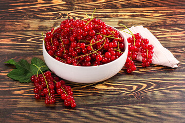 Ripe and juicy red currants berry