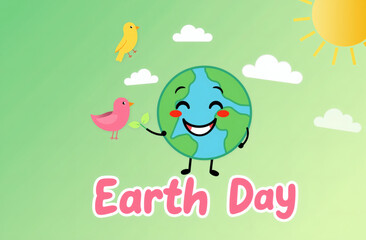 Stylized Logo Featuring Earth and Bold 'Earth Day' Text