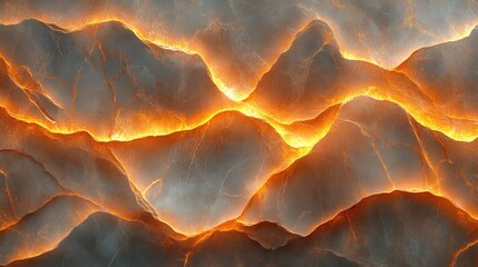 Obraz premium Molten rock flowing through rugged mountains