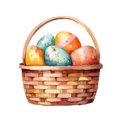 easter eggs basket water color hand made paint