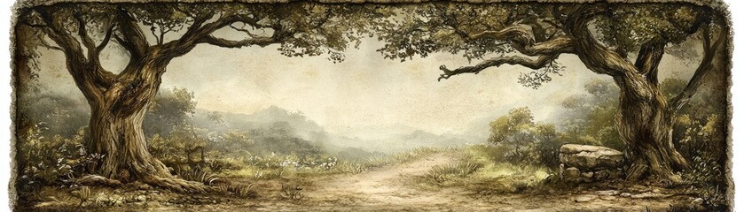 Misty Forest Path, Scenic View, Background Image, Nature Photo