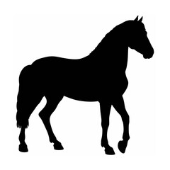 Powerful Horse Vector – Black Silhouette Isolated Design, Horse Silhouette Vector – Strong Stallion Design, Black Horse Icon – Majestic Equine Illustration, Rearing Horse Vector  





