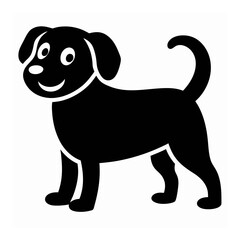 Dog Stand Up Silhouette Vector – Strong and Alert Canine Illustration, Standing Dog Silhouette – Black Vector Art, Alert Dog Icon – Guard Canine Illustration, Dog Outline Vector – Pet Silhouette  