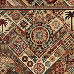 seamless pattern with oriental ornaments