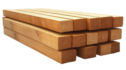 Stacked Wooden Beams for Construction