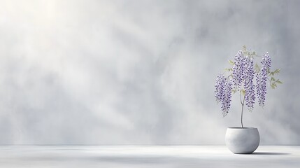 Serene Wisteria Plant in Minimalist Room.