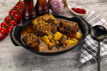 Gourmet Oxtail beef soup with vegetables