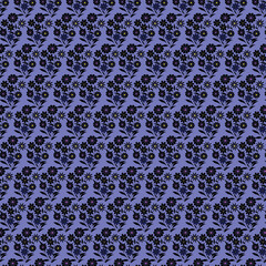 seamless pattern with blue flowers