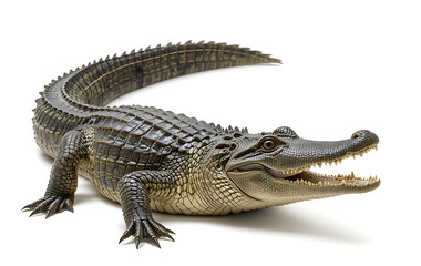 Naklejka premium close up, Crocodile isolated on white background