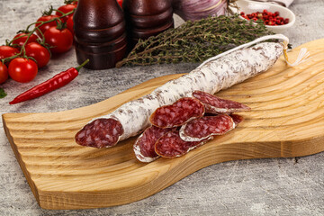 Spanish dry Fuet sausages snack