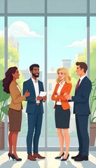 group of business people in office