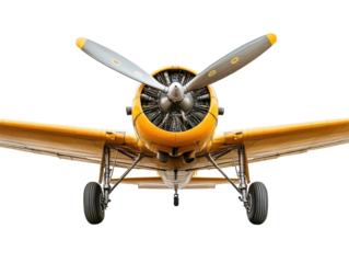 Isolated Yellow Vintage Plane