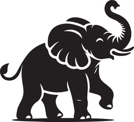 vector silhouette of a baby elephant illustration type with background .